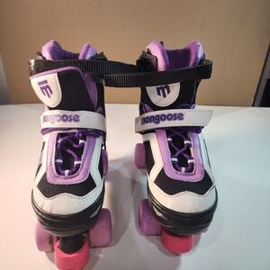 Mongoose Kids Roller Skates Purple/Black/White Adjustable Sizes 5-8